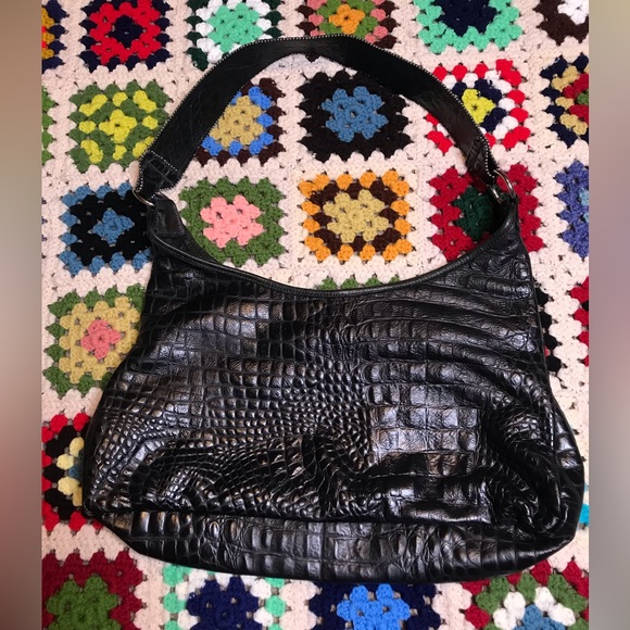 KurtMen design Black Rhinestone Skull textured Handbag Purse Halloween Luxury - Picture 12 of 15